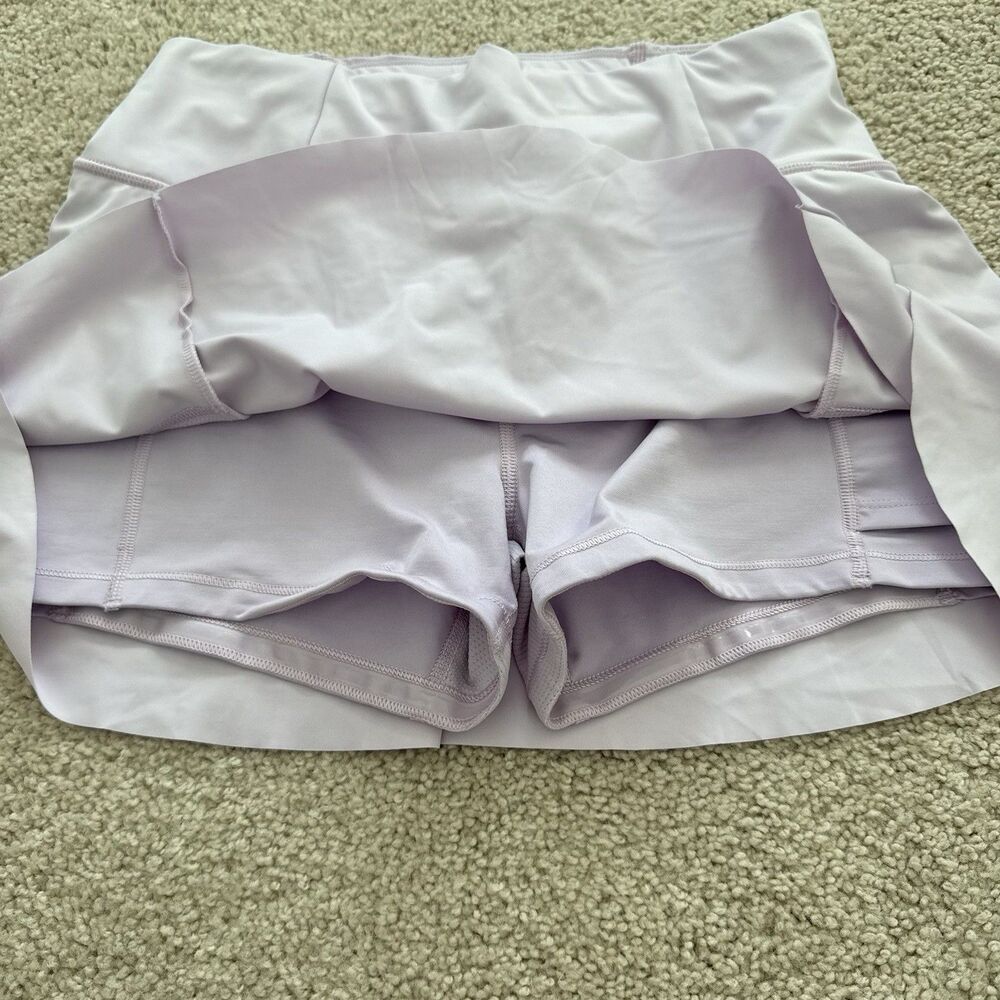 Athleta Momentum Tennis Skort Skirt Size S Lavender Pull On Outdoors Ruffle - Picture 3 of 7